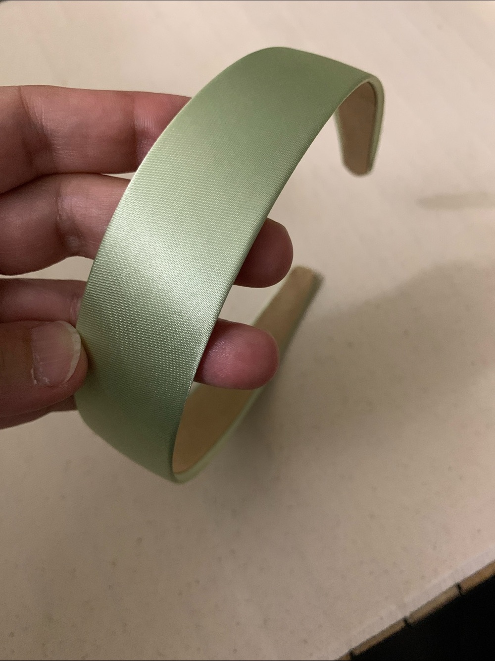 Satin Wide Headband in Sage Green 2 for $10